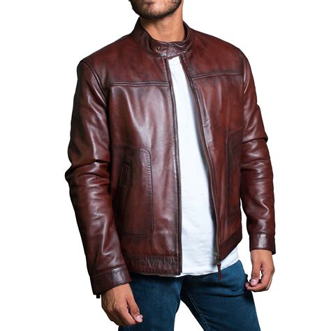 Mens Brown Slim Fit Soft Wax Classic Leather Jacket Xtremejackets