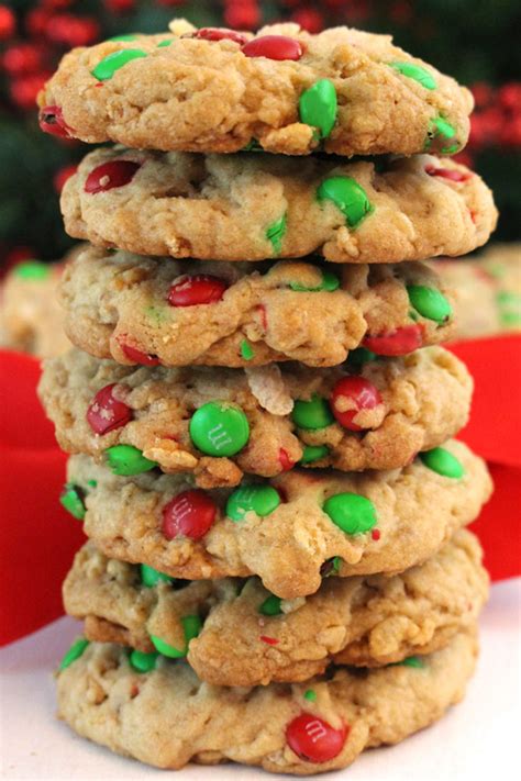I had so many ideas that i know i will be doing this series again of course i do bake cookies all year long, but there is just something special about holiday baking and saving your most favorites for your christmas. M&M Rice Krispie Christmas Cookies - Two Sisters