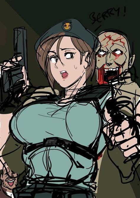 Watatanza Jill Valentine Capcom Resident Evil 1girl Beret Breasts