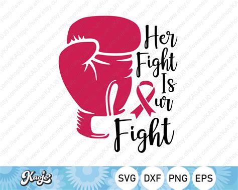 her fight is our fight svg cancer fighting svg breast cancer etsy