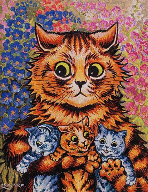 Cat And Her Kittens Louis Wain Cats Mini Art Print By Digital Effects