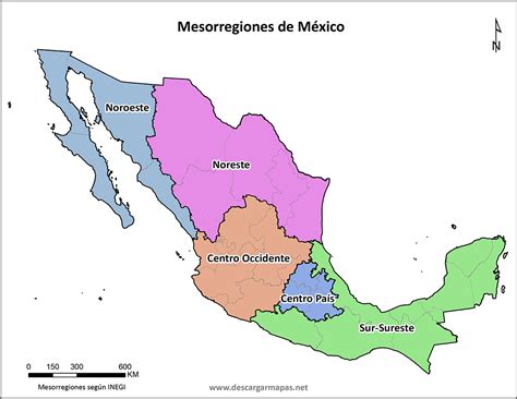 Mapa De Mesorregiones De México Descargar Mapas