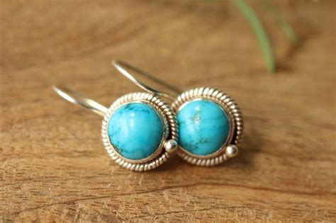 Buy Turquoise Gemstone Earrings Handmade Sterling Silver Online At