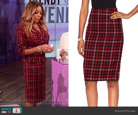 Wornontv Wendys Red Check Jacket And Skirt On The Wendy Williams Show
