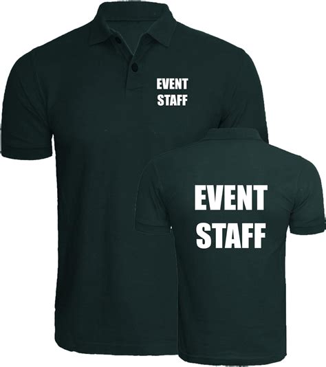 Event Staff Printed Black Polo Shirt Event Clothing Staff Work Wear