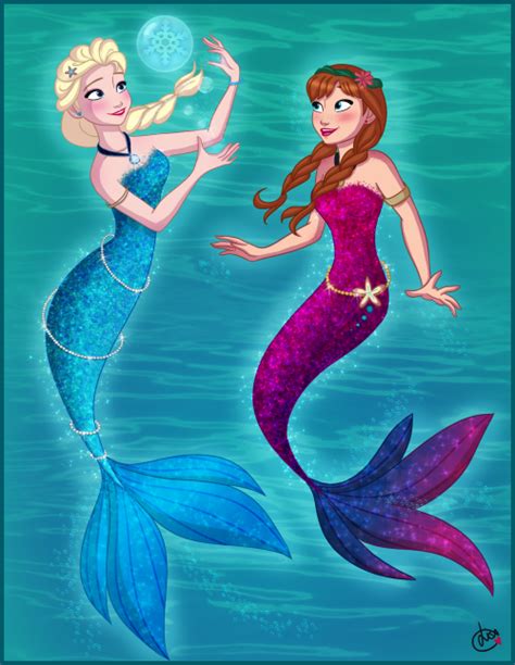 Frozen Y Disney Princesses As Mermaids Disney Princess Art Disney