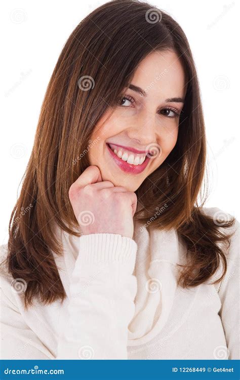 Beautiful Female Model Smiling Stock Image Image Of Isolated