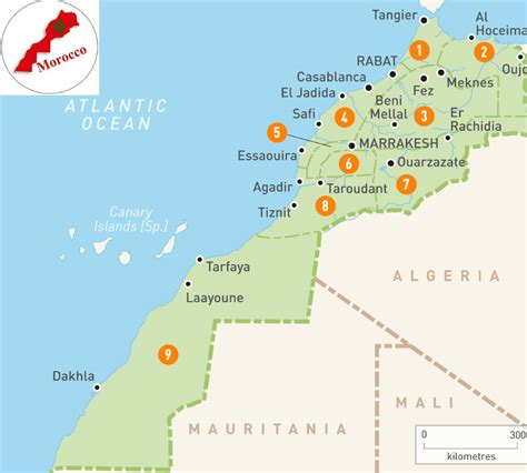 Map Of Morocco With Cities Morocco Overview Tangier Excursions