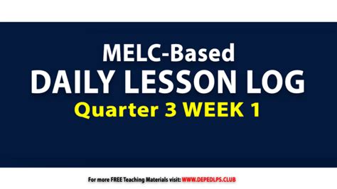Melc Based Daily Lesson Log Dll Q Week Grade All Subjects