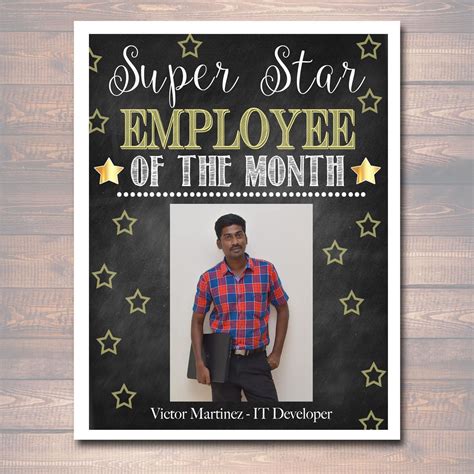 Employee Of The Month Poster Template Free