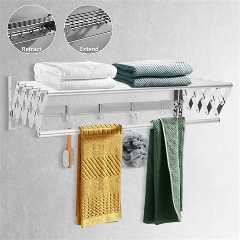 Stainless Steel Wall Mounted Expandable Clothes Drying Rack Towel Rack
