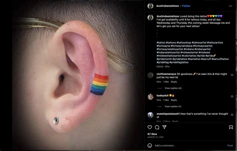 People Are Getting Rainbow Ear Cuff Tattoos In Honor Of Pride Month And