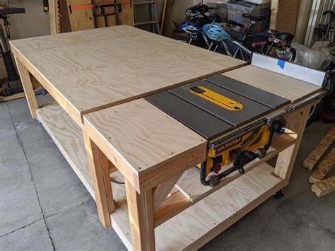 Reddit Woodworking Made Myself A New Table Saw Bench Workbench