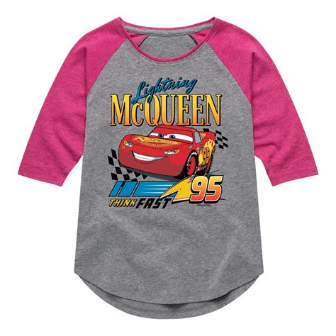 Disneys Cars Lightning Mcqueen Think Fast Toddler And Youth Raglan