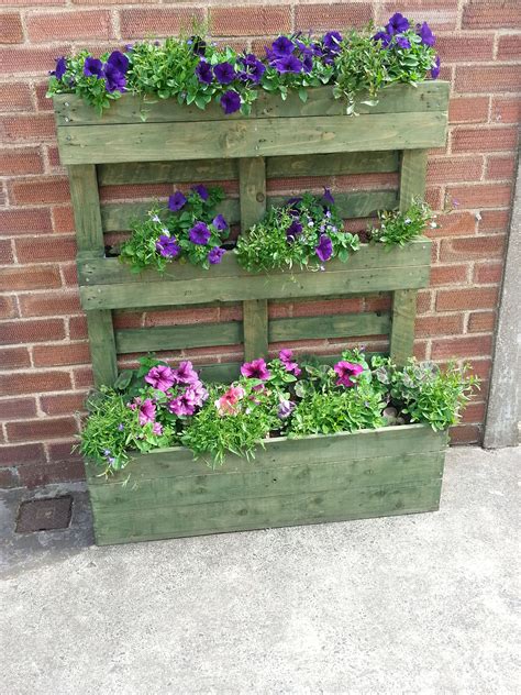 Upright Pallet Planter Stained Green • 1001 Pallets Pallet Planter