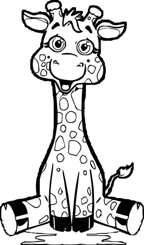 Staying Giraffe Coloring Page