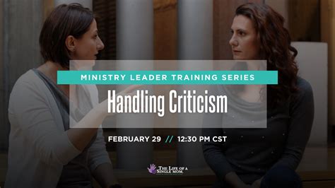 Ministry Leader Virtual Series Handling Criticism In Ministry The