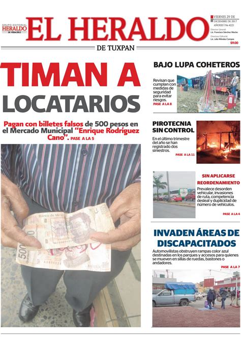 El Heraldo De Tuxpan 29 De Diciembre De 2017 By Fernando Carmona Issuu