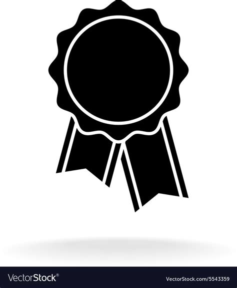 Simple Black Award Badge Silhouette Logo Vector Image