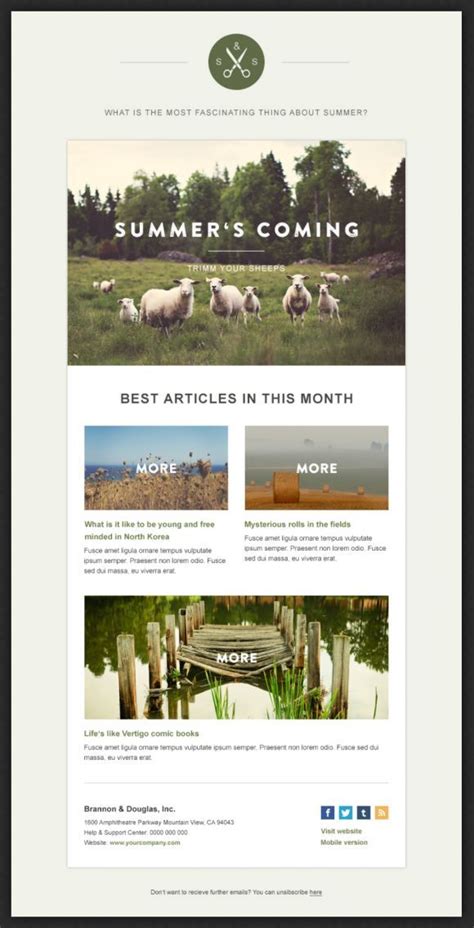 Beautiful Email Newsletters See How They Paired Their More Links With An Eye Catching Photo
