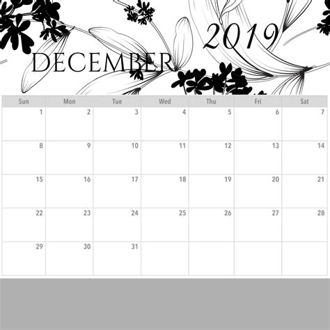 Printables Planner 12 Designs Of December 2019 Calendar Iamgeetha