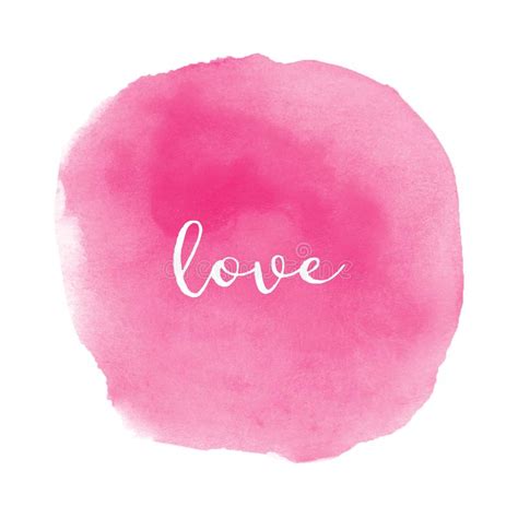 Love Text With Pink Watercolor On White Background Stock Illustration Illustration Of Artistic