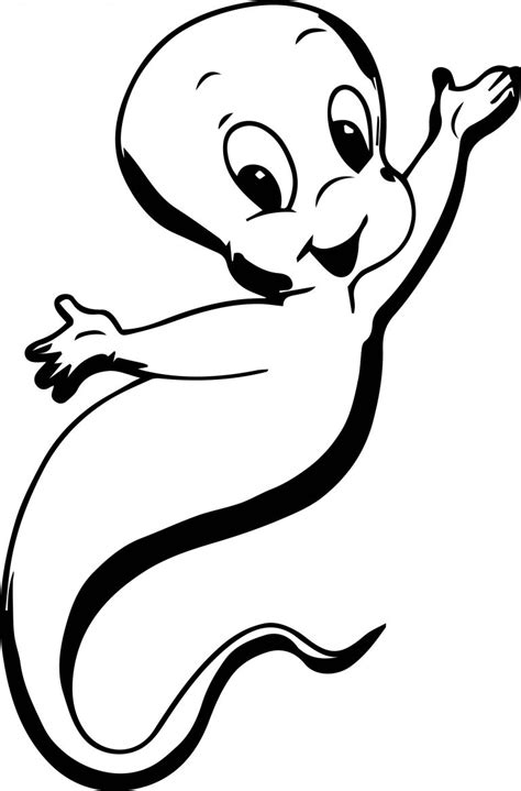 Casper Smiling Casper The Friendly Ghost Quotes Coloring Page | Wecoloringpage.com