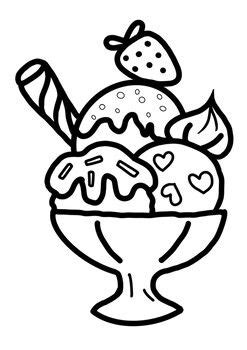 Let's color some ice cream coloring pages on a hot summers day! Coloring image Summer ice cream printable page in 2020 ...