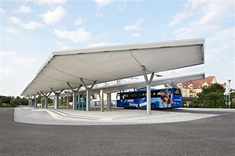 Bus Station Königsbrunn Pvc Coated Polyester Membrane Roof Temme