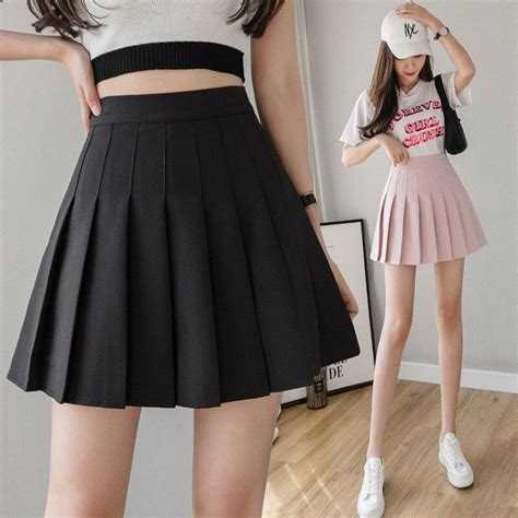Us Off Mini Pleated Skirt Korean Style Spring Summer Skirt Kawaii High Waist Sexy