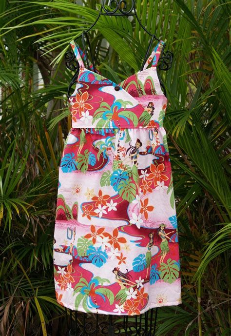 Girls Hawaiian Dress Fuchsia Kiana Crossfront Halter Dress 6m