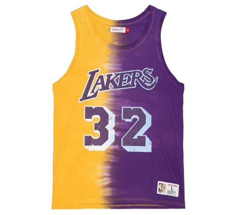 Tie Dye Cotton Nandn Tank Los Angeles Lakers 1984 85 Magic Johnson Shop Mitchell And Ness Shirts