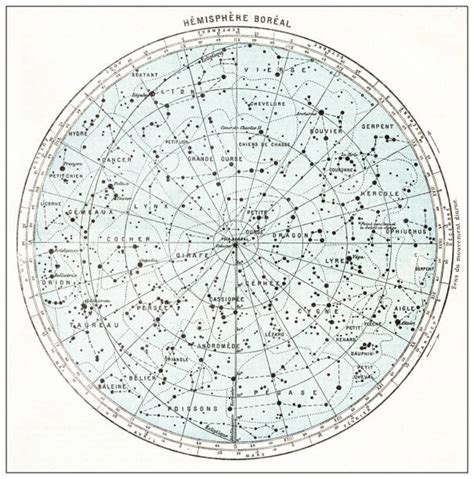 Hand Painted Map Of The Stars Northern Hemisphere 1856 Map Of The