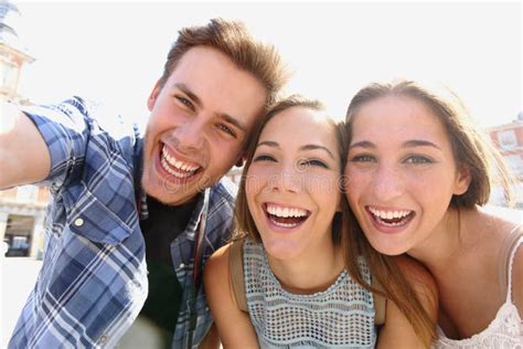 Group Of Teen Friends Taking A Selfie Stock Photo Image 61872007