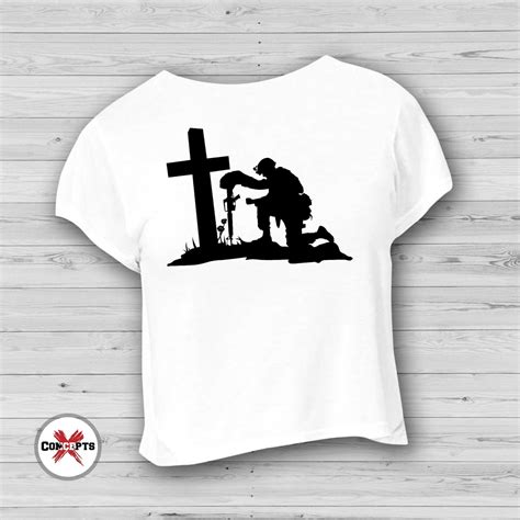 Soldier Kneeling In The Cross Svg Kneeling Soldier Svg Etsy