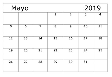 Calendario Mayo Para Imprimir Excel 2019 Printable Calendar Calendar