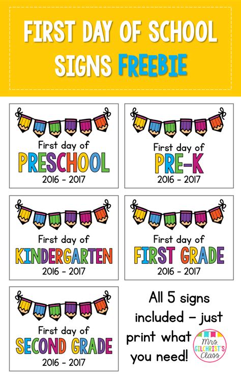 First Day Of Pre K 3 Printable Sign William Barbers Kids Worksheets