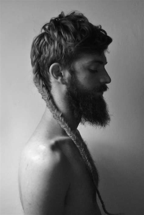 Man Plait Braided Beard Hair Styles Long Hair Styles