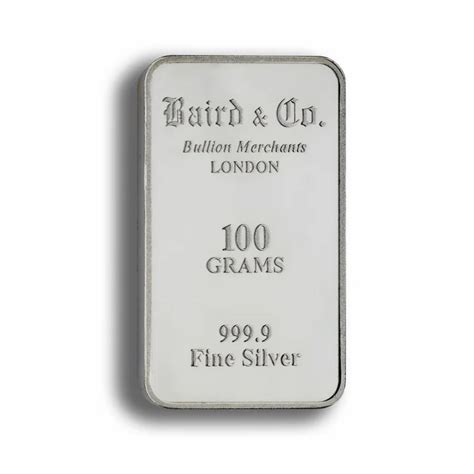 Zilverbaar 100 Gram Bullion Zilver Goud999