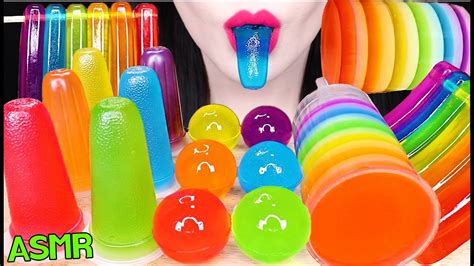 Asmr Rainbow Foods Finger Jelly Push Pop Jelly Cup Jelly 무지개 핑거 젤리