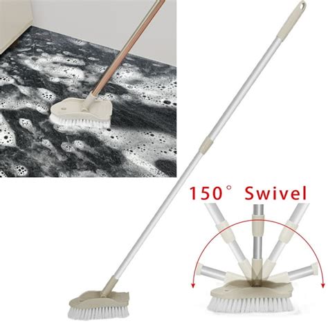 Floor Scrub Brush Adjustable Long Handle Scrubber Cleaning Tile