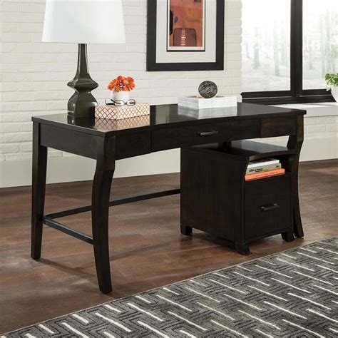 Scott Living Home Office Traditional Smokey Black Writing Desk At