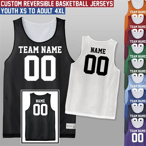 Custom Reversible Basketball Jersey Youth And Adult Sizes Etsy