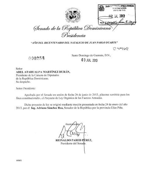Ejemplo De Carta Dirigida Al Presidente De La República Dominicana