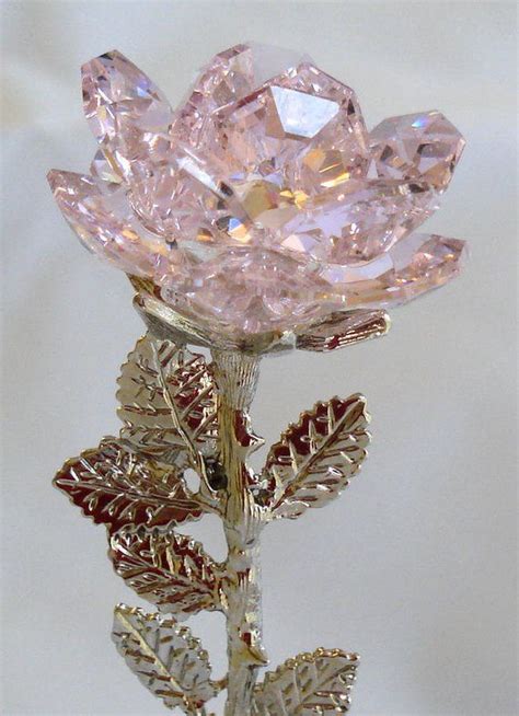 Pastel Pink Aesthetic Flower Aesthetic Swarovski Crystal Figurines