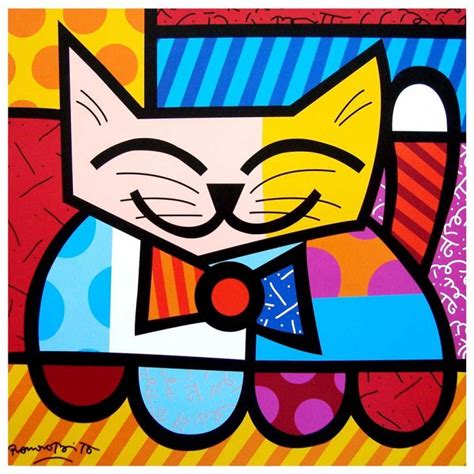 O Gato Romero Britto Obras De Romero Britto Quadrinhos Pop Art Images