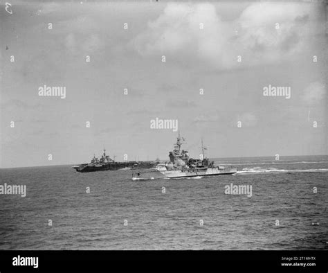 Ships Of The Eastern Fleet August On Board Hms Mauritius Hms Warspite Foreground Of