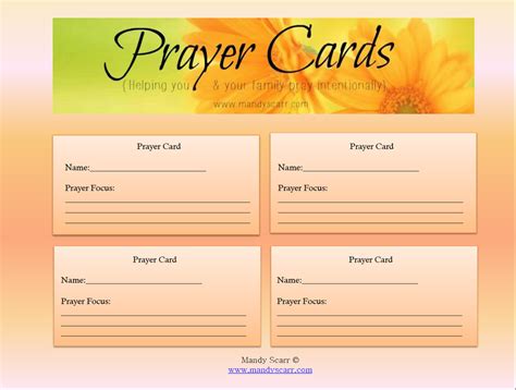 Printable Prayer Request Cards Template Packs Of Prayer Request Cards