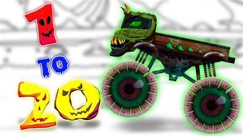 Scary Monster Truck Learn Numbers 1 To 20 Kids Video Youtube