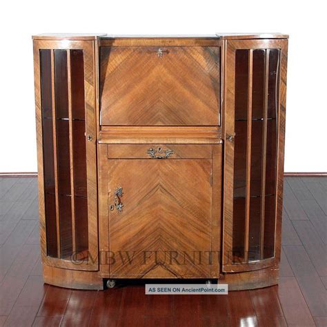 Curio cabinets for sale at homegallerystores.com come with reserved upcycled art deco 1930's glass display cabinet, hand painted using autentico chalk paint. 1930 Furniture Styles | Antique Walnut Art Deco Side X ...